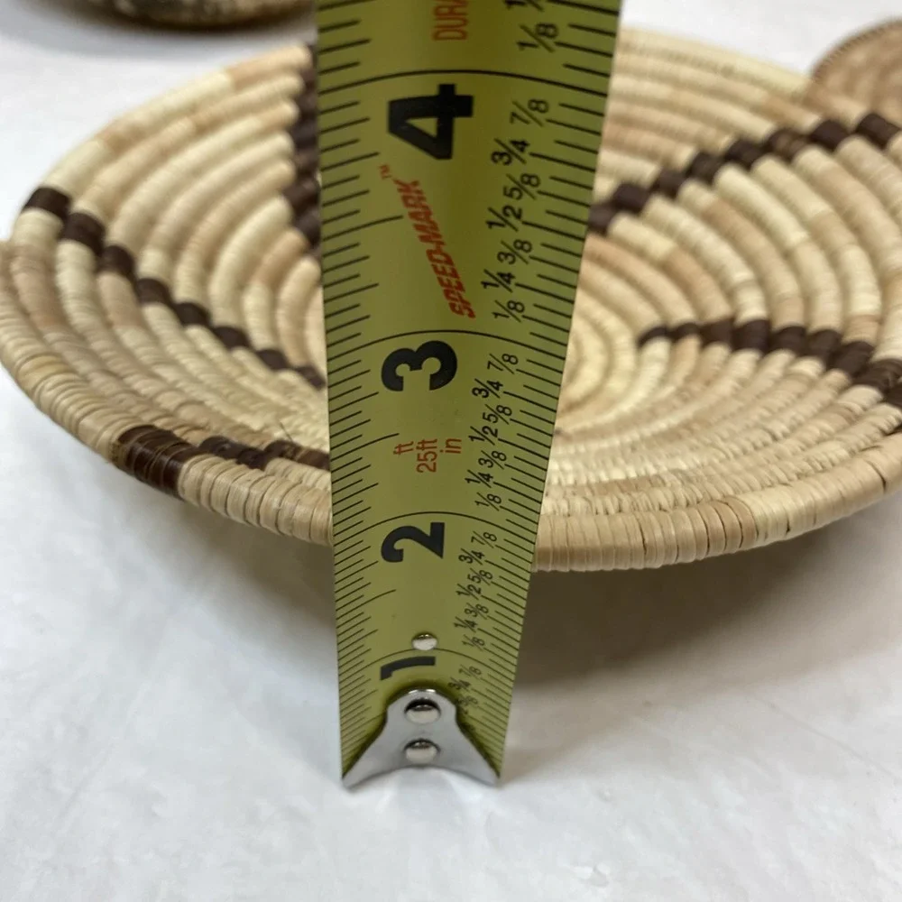 Botswana? Handwoven Coiled Lot Basket Bowls Hanging Art‎ Boho Tribal Coastal